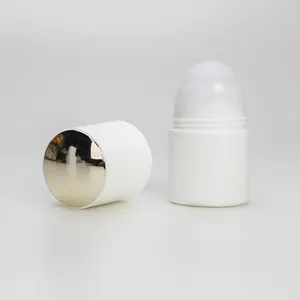 Rollo de aceite esencial redondo personalizado en botellas, contenedores de rodillos desodorantes coloridos con bola de PP y tapa de espejo