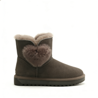 Vente directe d'usine OEM/ODM Bottes de neige pour femmes et filles en cuir de vache véritable laine double face en peau de mouton Chaussures d'hiver chaudes personnalisées