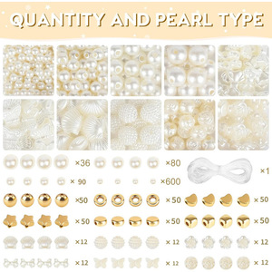 Abs Pearl Diy Jewelry <b>Kit</b> 1168pcs Round Beads Bracelet Necklace Making Accessories Yiwu Origin Spring 2025 - Product Image 2