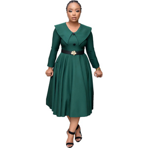 Bn337 Abbigliamento da <span class=keywords><strong>donna</strong></span> tinta unita elegante con scollo a V grande (esclusa la cintura) - Product Image 5