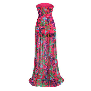 hot selling Fashion Printed Dress Elegent <b>Long</b> Style Contrast Color Casual Dress for Women - Product Image 4