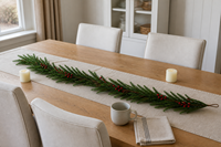 Guirlande artificielle de 1,8 m en pin avec pommes de pin et baies rouges pour la décoration de cheminée et de porte de Noël (vente en gros)
