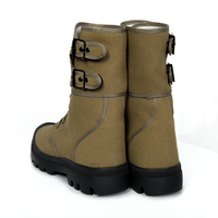 Bottes tactiques en toile kaki pour hommes, montantes, à lacets, camouflage, pour le désert, semelle extérieure en caoutchouc, chaussures de montagne