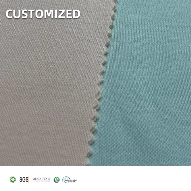 Knitted sustainable 50% Organic Cotton 50% Aloe viscose Single Jersey Fabric For Clothing