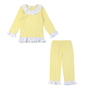 <span class=keywords><strong>Pigiama</strong></span> <span class=keywords><strong>a</strong></span> <span class=keywords><strong>quadri</strong></span> rosa per neonati con collo bianco 2 pjs manica lunga autunno pigiami per bambini - Product Image 5
