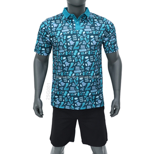 Chemises de golf légères à manches courtes en tissu vintage <span class=keywords><strong>bleu</strong></span> Akilex, respirantes et à séchage rapide, <span class=keywords><strong>polo</strong></span> pour hommes, vêtements de golf - Product Image 1