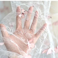 Tissu de broderie 3D en dentelle légère papillon avec voile scintillant voile de mariage robe de coiffure en poudre multicolore élégant rideau de lit