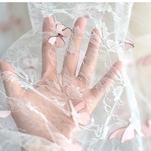 Tissu de broderie 3D en dentelle légère papillon avec <span class=keywords><strong>voile</strong></span> scintillant <span class=keywords><strong>voile</strong></span> de mariage robe de coiffure en poudre multicolore élégant rideau de <span class=keywords><strong>lit</strong></span> - Product Image 5