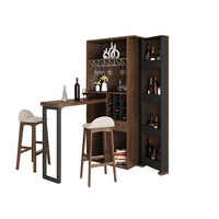 Meuble bar moderne en bois avec rangement pour boissons de grande taille, design pliable, comptoir de bar à vin pour la maison