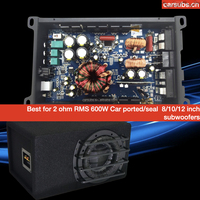 Amplificateur de subwoofer de voiture Sundown Choice Mono RMS 600W 2 Ohm, crête 1200W, amplificateur de voiture de classe D monobloc pour subwoofer de 8, 10 ou 12 pouces