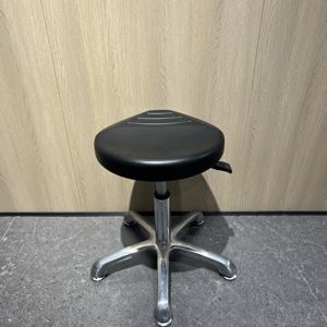 Tabourets de chaises de laboratoire antistatiques ESD en cuir polyuréthane de qualité professionnelle, chaise de travail pivotante réglable en hauteur avec base en aluminium - Product Image 5