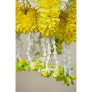 Artificial Flower Mala <b>White</b> Yellow <b>Hanging</b> Garland for Wedding Decoration Temple Pooja Festival Floral Decor Traditional Flower - Product Image 4