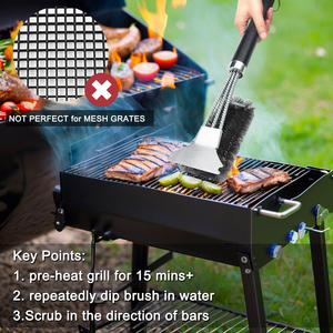 Simple Deluxe Grill Brush Scraper <b>BBQ</b> Stainless Steel Grill Cleaner Accessories Utensils for Cleaning with Exchangeable Handle - Product Image 5
