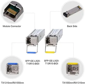 2.5g SFP 20km bidi thu phát quang mô-đun Simplex wdm DDM LC kết nối qsfp Yếu tố hình thức FTTH mạng sử dụng cho SM sợi - Product Image 6