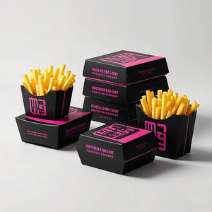 Custom Wholesale Price Snack <strong>Fast</strong> <strong>Food</strong> <strong>Packaging</strong> Containers Paper Package Take Away French Fries Hamburger Burger Box