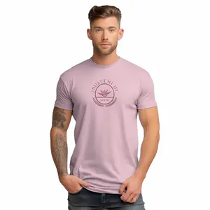 Custom 50% polyester 25% cotton 25% rayon t shirt, print on demand slim fit big logo t-shirt