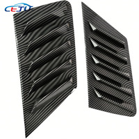 2 pièces, persiennes de fenêtre latérale arrière en ABS noir brillant et aspect fibre de carbone pour BYD E2, volet de fenêtre arrière, pièces de décoration extérieure automobile