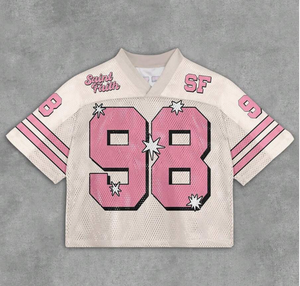 Camiseta de fútbol Retro personalizada de Tontons, camiseta recortada de malla transpirable, camiseta de práctica americana de talla grande - Product Image 5