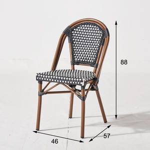 Muebles de ratán para restaurante, muebles de jardín de aluminio, silla de bistro de mimbre para exteriores para comedor, cafetería, silla de jardín - Product Image 2