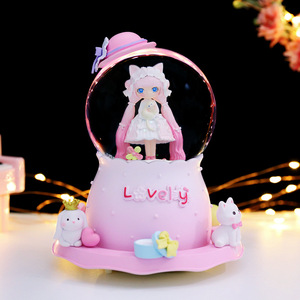 Venta al por mayor de cajas de música con bola de cristal giratoria extra grande, estilo Lolita Princesa, regalos de cumpleaños para niñas - Product Image 1