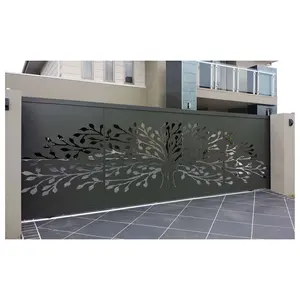 Porte d'entrée en métal perforé, 10 pièces, décorative au Laser, en acier, modèles de porte d'entrée