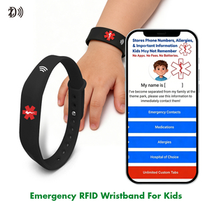 Pulsera Inteligente de Silicona Personalizada para Redes Sociales, 13.56Mhz, RFID NFC, con Llave Regrabable para Seguridad - Product Image 2