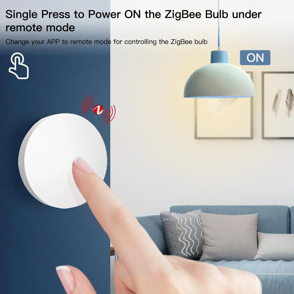 Interruptor inalámbrico inteligente de 1 botón con batería RSH, interruptor de escena Zigbee compatible con Alexa Google Home