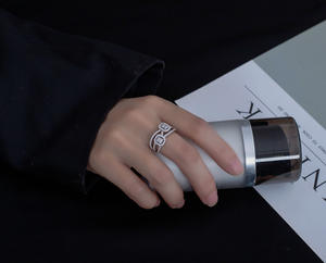 ファッションライトラグジュアリーマルチレイヤーラインインタラクションデザインS925スターリングシルバーリングバレンタインデープロミスジュエリーレディースリング - Product Image 4