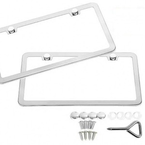 Cadre de plaque d'immatriculation en acier inoxydable et alliage d'aluminium, spécifications américaines, plaque d'immatriculation populaire, cadres de plaque d'immatriculation personnalisés - Product Image 3