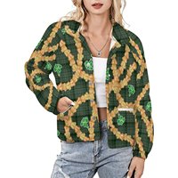MaileLei Culture Design imprimé à la demande veste en peluche à col montant pour femmes personnalisation mode hiver garder au chaud veste