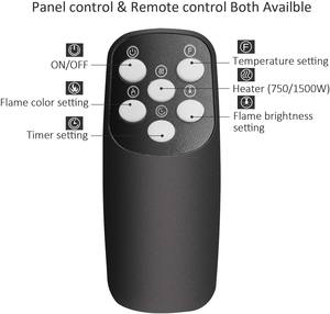 Cheminée électrique à effet flamme multiple en <span class=keywords><strong>verre</strong></span> incurvé <span class=keywords><strong>de</strong></span> 23/26/28/30/32 pouces <span class=keywords><strong>avec</strong></span> télécommande et protection contre la surchauffe - Product Image 2