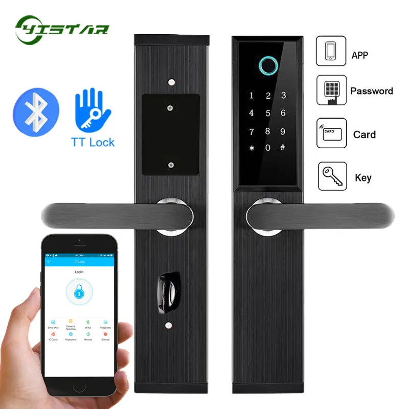 TTLock App Biometric Fingerprint Door Lock Digital Password Electronic Smart Door Lock For Home Hotel Lock Optional WIFI