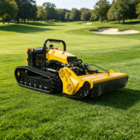 Débroussailleuse à fléaux RC diesel robuste sur chenilles, tout-terrain, à braquage zéro, pour pentes, coupe-herbe pour fermes, ranchs et terrains en pente