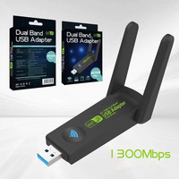 Driver Free 1300Mbps USB 3,0 Dual-Band WiFi5 Gigabit Adaptador de tarjeta de red inalámbrica Dongle para PC portátil