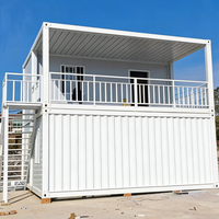 Maison conteneur extensible à 2 étages, maison préfabriquée de luxe de petite taille pour hôtel ou bureau