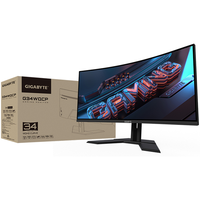 GIGABYTE G34WQCP 34'' Curved OLED Gaming Monitor with 3440 X 1440 Panel Resolution 1ms (MPRT) 180Hz 350 Cd/m2 for Gaming