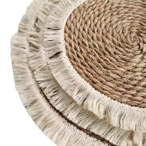 Tovagliette Personalizzate in Stile Boho Intrecciate in Erba Marina e Giunco, Tovagliette in Plastica all'Ingrosso per Uso Ristorante - Product Image 3