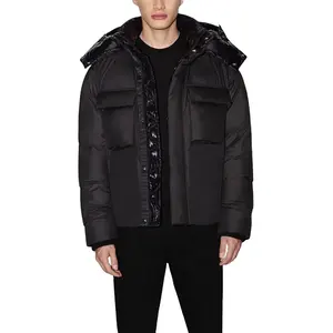 Men's High Quality Winter Coat Cropped Puffer Jacket Hooded Down Jacket Male Quilted Puffer Jacket