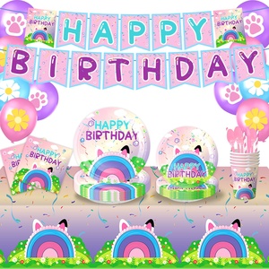 <span class=keywords><strong>Gaby</strong></span> Doll House tema plato <span class=keywords><strong>de</strong></span> papel toalla desechable bandera mantel conjunto para fiesta <span class=keywords><strong>de</strong></span> cumpleaños <span class=keywords><strong>de</strong></span> niños vajilla decoraciones - Product Image 1
