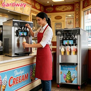 Máquina Industrial para Hacer Helados Cremosos Tipo Spaghetti para <span class=keywords><strong>Casas</strong></span> y Restaurantes - SOFT ICE CREAM MAKER MACHINE - Product Image 1