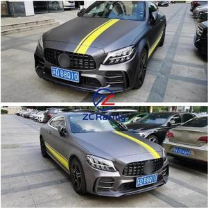 Nouvelle calandre de pare-chocs avant ZHOUCHI, kit carrosserie GT-R Facekit pour <span class=keywords><strong>Mercedes</strong></span>-Benz W205 <span class=keywords><strong>Classe</strong></span> <span class=keywords><strong>C</strong></span> <span class=keywords><strong>2019</strong></span>+, non peinte, en PP, avec fixation par vis, compatible capteurs d'aide au stationnement - Product Image 2