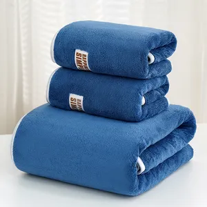towel set 500 gsm terry coral velvet towel set bath towels and napkings set