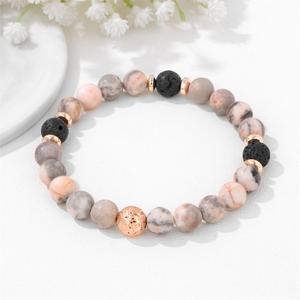 Nouveau gros lave Yoga diffuseur d'huile essentielle anniversaire et fête des mères cadeaux rose zèbre jaspe pierre naturelle bracelet perlé - Product Image 1