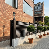 Panneau de clôture vertical moderne en alliage d'aluminium pour jardin extérieur, thermolaqué, anti-rouille, sur mesure, plusieurs tailles