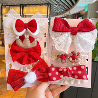 Ensemble de protection pour bébé : Bandeau antidérapant, chaussettes, accessoires pour cheveux, nœud brodé en tissu, cadeau de naissance Princesse