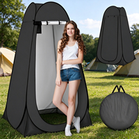 Tente de douche portable pliable en taffetas de polyester, abri de change avec support de douchette et corde à linge pour camping et salle de bain