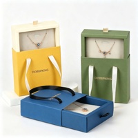 Boîte cadeau de luxe personnalisée en carton imprimé pour bijoux, avec logo, tiroir coulissant, pour colliers et bracelets