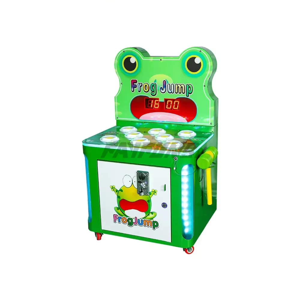 Yüksek kalite toptan sikke işletilen çılgın kurbağa isabet çocuklar Arcade makineleri patlama-a-köstebek Arcade çekiç oyun makinesi