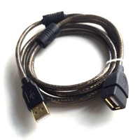 Kabel Ekstensi USB 2.0 Transparan Berpelindung, Kabel Data USB Jalinan Ganda Berpelindung (Male ke Female) untuk Kamera Printer