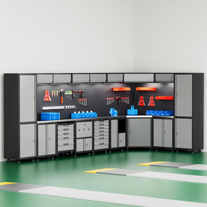 Gabinete de Herramientas Multifuncional, Combinación de Gabinete de Herramientas Colgante para Bricolaje, Estantes de Almacenamiento, Estante de Almacenamiento de Acero Inoxidable de Gran Capacidad - Product Image 4